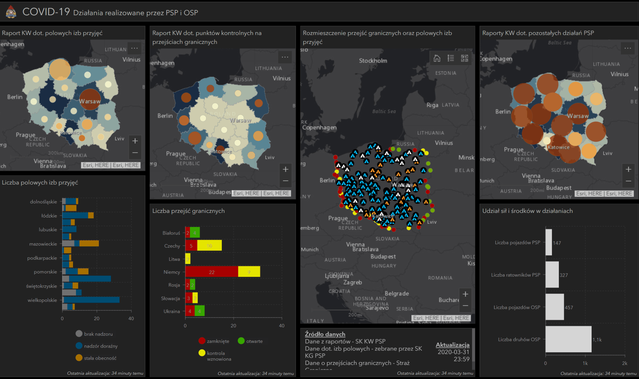 mapa, esri, koronawirus