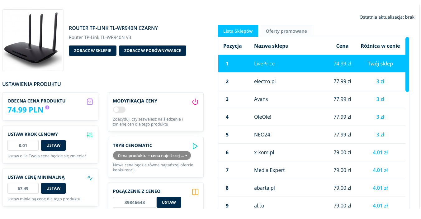monitoring cen konkurencji
